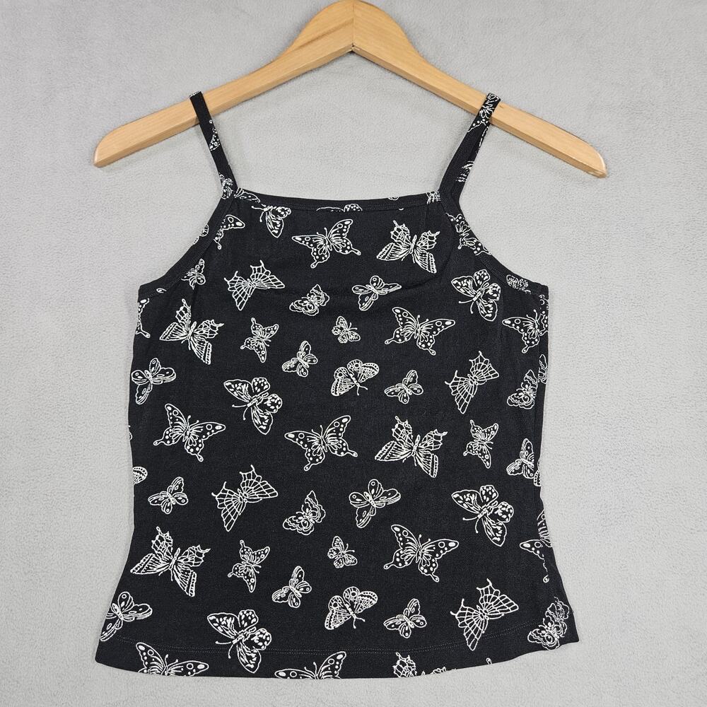 Vintage Y2K Butterfly Tank Top Womens Medium Whimsigoth Fairy Grunge Square Neck